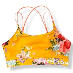 Peloton Yellow Floral Sports Bra
